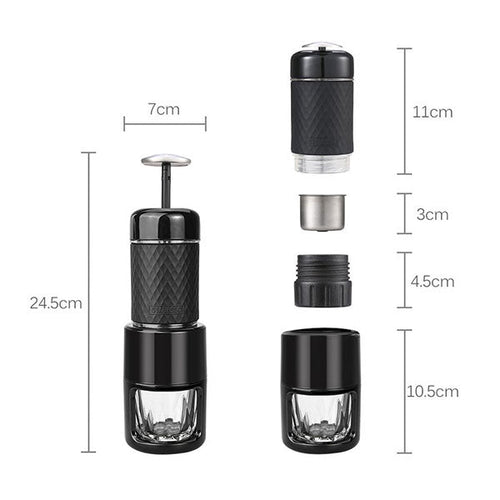 NNEDSZ Coffee Maker Red Dot Award Winner Portable Espresso Cappuccino Quick Cold Brew Manual Coffee Maker Machines All in One - Black