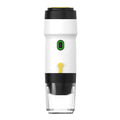 White 3-in-1 Portable Electric Espresso Maker - Rechargeable Travel Coffee Machine for Capsules & Ground Coffee